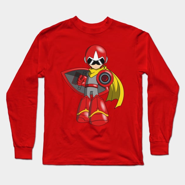 Protoman Long Sleeve T-Shirt by Nidavellir